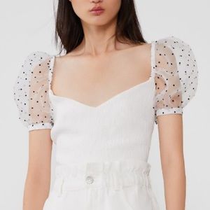 Zara Cropped Top with Puff Sleeves